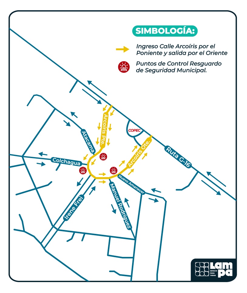 Modificación del sentido de calle Arcoíris 